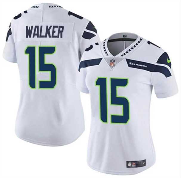 Womens Seattle Seahawks #15 P.J. Walker White Vapor Limited Football Stitched Jersey(Run Small) Dzhi